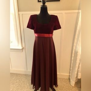 Liz Claiborne Party Holiday Wedding Velvet Empire Waist Dress